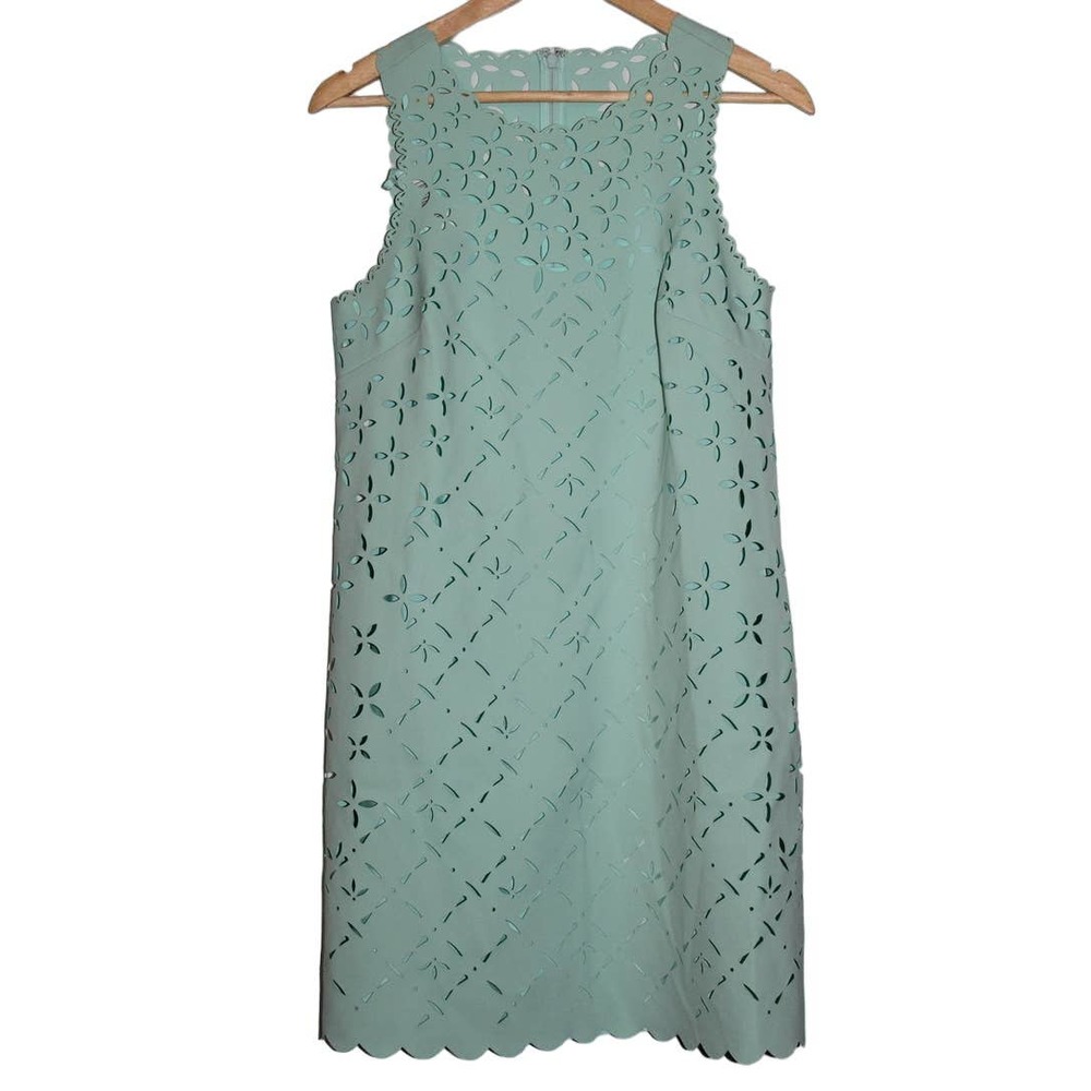 J. Crew Mint Green Laser-Cut Sleeveless Mini Dress